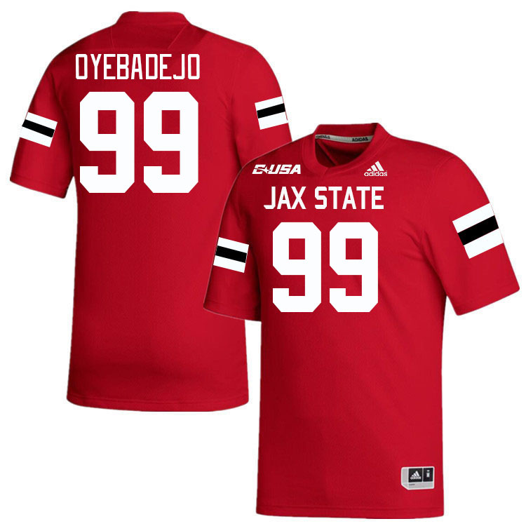 #99 Emmanuel Oyebadejo Jacksonville State Gamecocks College Football Jerseys Stitched-Red